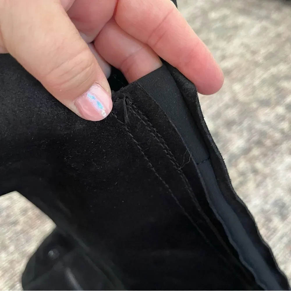 Free People Banks Suede‎ Over The Knee Boots in Black, Size 6.5 (EU 37) NWOB